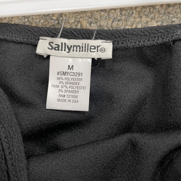 Sally Miller Black Cocktail Dress Faux Leather Detail - Picture 2 of 4